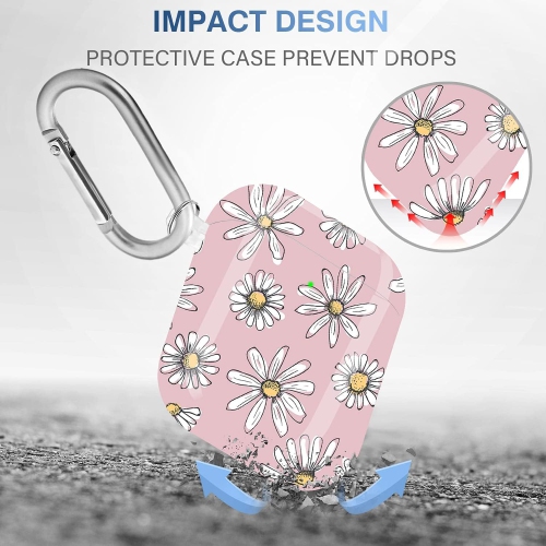 Airpod Case Flower with Keychain TPU Skin Cute Floral Airpod Case Cover for Girls Airpod Protective Case