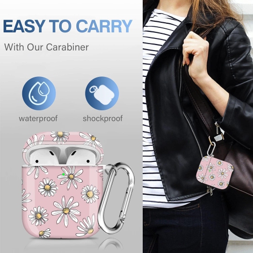 Airpod Case Flower with Keychain TPU Skin Cute Floral Airpod Case Cover for Girls Airpod Protective Case
