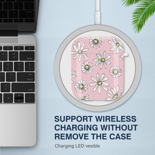 Airpod Case Flower with Keychain TPU Skin Cute Floral Airpod Case Cover for Girls Airpod Protective Case