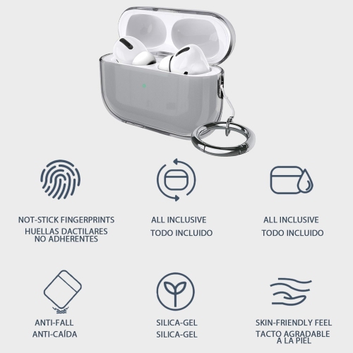 Case for AirPods Pro 2nd Gen 2022 / AirPods Pro 2 2023 USB-C Clear Protective Cover Transparent Key Chain Strap