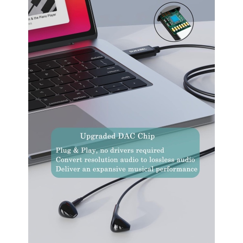 USB Headphone with rophone Wired, USB A PC Gaming for Work Home, USB Earbuds with rophone Compatible