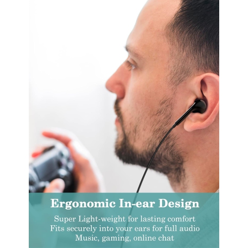 USB Headphone with rophone Wired, USB A PC Gaming for Work Home, USB Earbuds with rophone Compatible