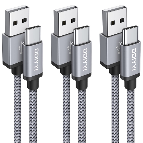 DDIYYI  USB C Cable 3Ft, 3-Pack USB A to USB Type C Charging Cable Fast Charge Braided Charger for Iphone 15 Pro Max