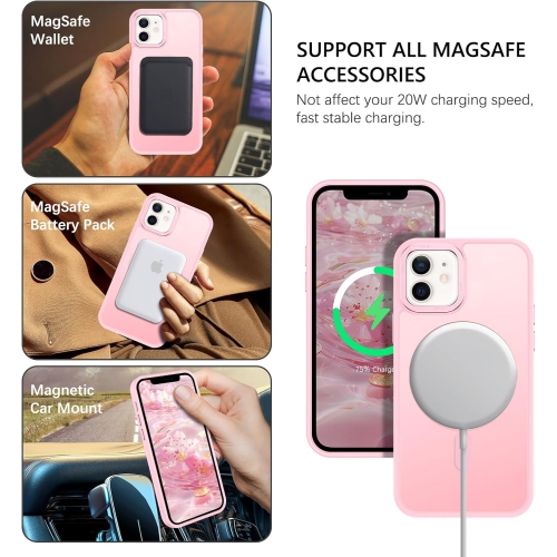 Pour l'étui pour iPhone 12 mini, étui pour iPhone 12 mini Compatible avec le dos mat translucide de Magsafe