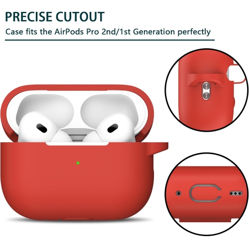 AirPods Pro 2nd/1st Gen Case Cover with kit and 4 Pairs Replacement Ear Tips(XS/S/M/L),