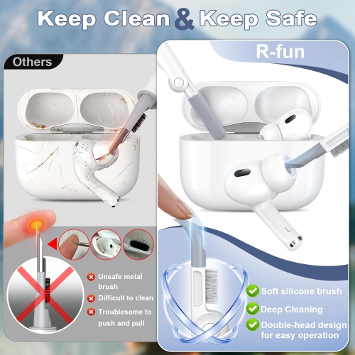 AirPods Pro 2nd/1st Gen Case Cover with kit and 4 Pairs Replacement Ear Tips(XS/S/M/L),