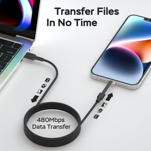 USB C Cable 10ft, 90 Degree USB C to USB C Cable, Flat USB C Cable for Gaming, 60W Type C Cable, Right Angle USB-C