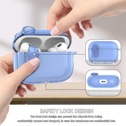 for Airpods Pro 2nd Generation Case with Secure Lock, Compatible with Airpods Pro Case 2nd/1st Gen, Clear Soft