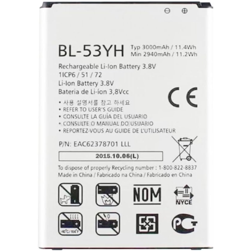 LG G3 y, Li-ion Replacement LG BL-53YH y for LG G3 D850 D851 D852 D855 VS985 LS990