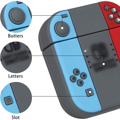 Switch Case Compatible with Airpods Case Cover, Durable Silicone Cute Funny Game Controller Skin Cases Design