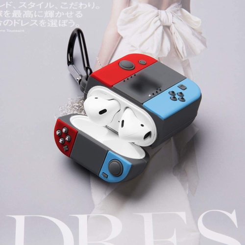 Switch Case Compatible with Airpods Case Cover, Durable Silicone Cute Funny Game Controller Skin Cases Design