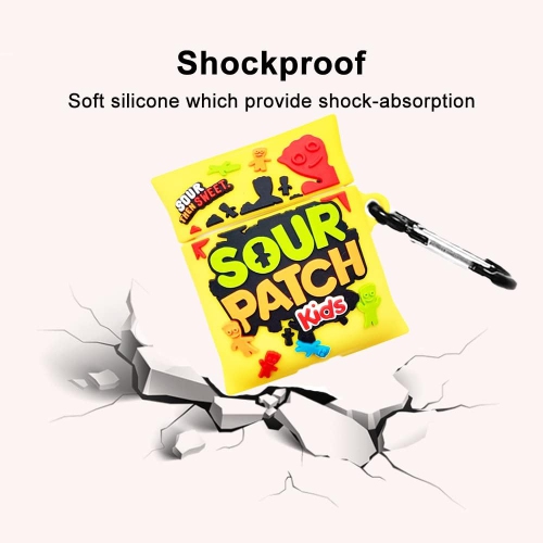 Cute Case Cover Compatible with AirPods Pro 1st/2nd with Carabiner Keychain Hook,Funny Kawaii 3D Soft Silicone