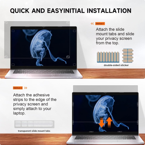 Laptop Privacy Screen 15.6 Inch Compatible with HP/Dell/Acer/Samsung/Asus/Lenovo/Toshiba, 16:9 Aspect Removable Anti