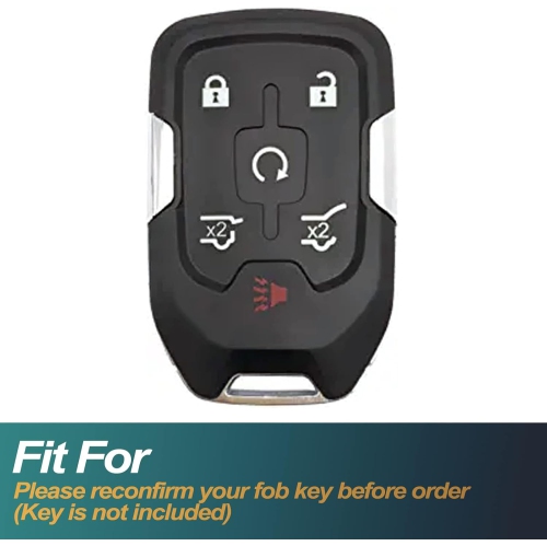 Key Fob Cover Compatible with Chevy Suburban Tahoe GMC Terrain Yukon Yukon XL Smart 6 Buttons TPU Remote