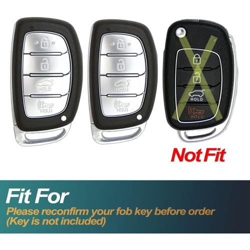 for Key Fob Cover Compatible with Hyundai Elantra Elantra GT Ioniq Sonata Tucson Smart 4 Buttons TPU Remote
