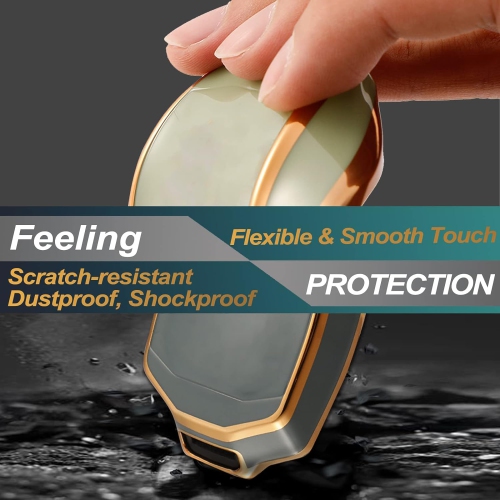 for Key Fob Cover Compatible with Hyundai Elantra Elantra GT Ioniq Sonata Tucson Smart 4 Buttons TPU Remote