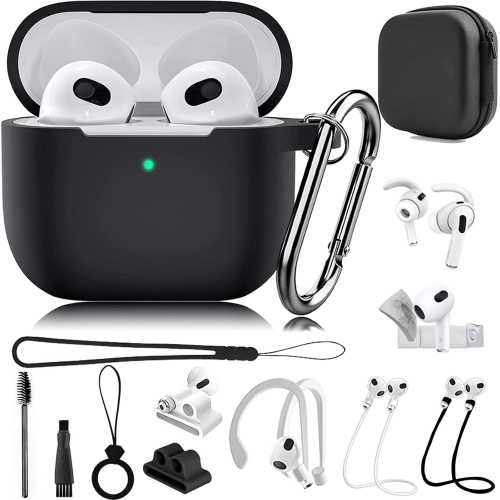KAJOSRIN  14 In 1 for Airpods 3 Case Accessories Set Kit for Airpods 3 Generation Case Cover Silicone 2021, Protective Case