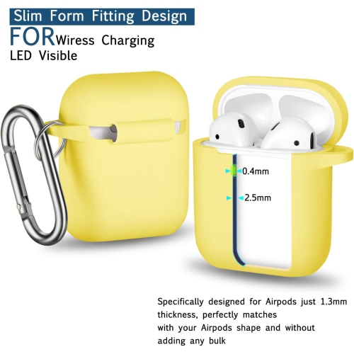 for AirPod 2nd Generation Case Cover, Soft Silicone Protective Cover with Keychain for Women Men Compatible