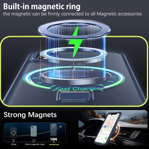 Magnetic Case Compatible with iPhone XR Phone Case,iPhone XR Case MagSafe with Ring Holder Stand Translucent