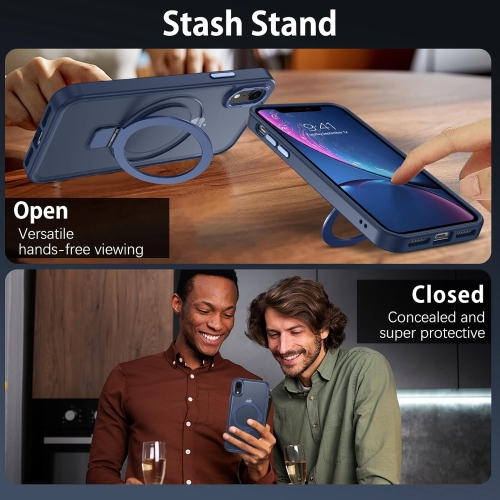 Magnetic Case Compatible with iPhone XR Phone Case,iPhone XR Case MagSafe with Ring Holder Stand Translucent