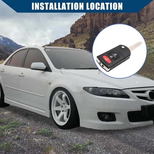 Car Replacement Key Fob Shell Case KPU41788 for Mazda 6 2005-2008/3 Key Button Shell Case/Durable/ / 1