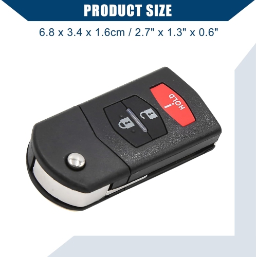 Car Replacement Key Fob Shell Case KPU41788 for Mazda 6 2005-2008/3 Key Button Shell Case/Durable/ / 1