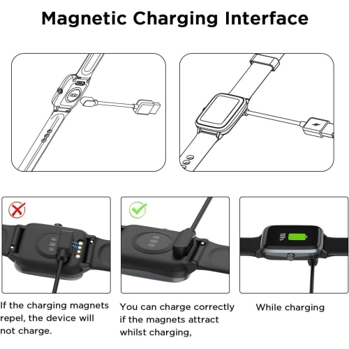 Chargeur pour montre intelligente ID208 Plus, câble de recharge USB magnétique Câble de chargement de rechange compatible avec WMK ID208