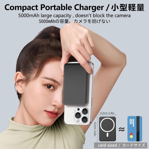 Mag-Safe y Pack,5000mAh Magnetic Power Bank with USB C PD 20W Ultra Fast Charging Portable