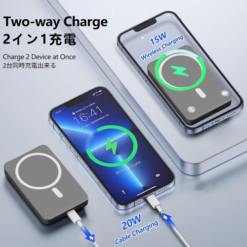 Mag-Safe y Pack,5000mAh Magnetic Power Bank with USB C PD 20W Ultra Fast Charging Portable