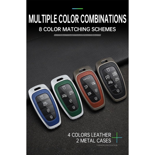 PU Leather 3/4/5/7/8 Button Key Fob Cover Fit for Hyundai Sonata 2023 2022 Santa fe Tucson 2024 Palisade