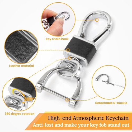 for BMW Key Fob Cover with Leather Keychain, Blade Shape Advanced Soft TPU Surface Grain Key Fob Holder