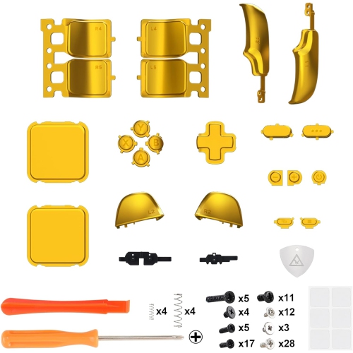 Boutons de rechange or chromé pour Steam Deck, gâchettes personnalisées à pavé tactile ABXY D