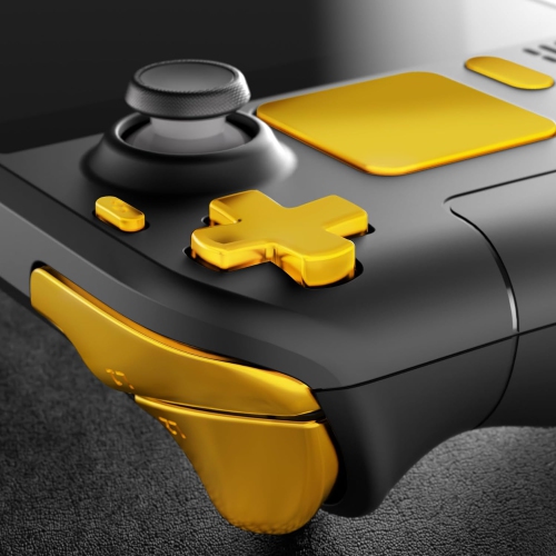 Boutons de rechange or chromé pour Steam Deck, gâchettes personnalisées à pavé tactile ABXY D