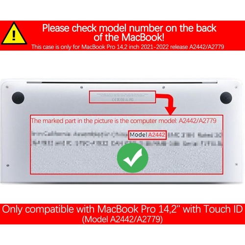 Compatible with MacBook Pro 14 inch Cover, 2022 2021 Release A2442 M1 Pro M1 Max A2779 with Keyboard Cover