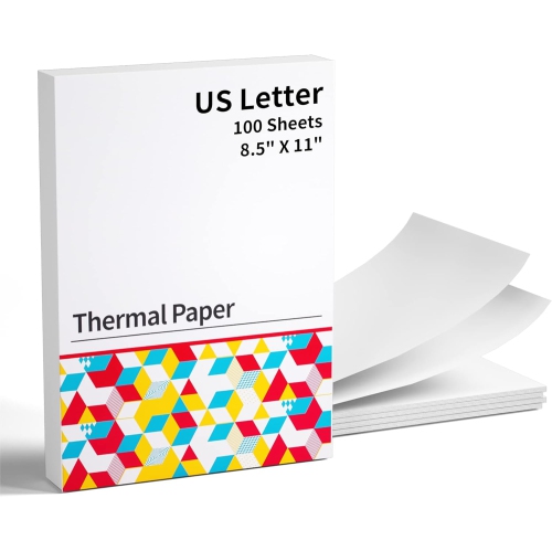 Papier thermique lettre US pour imprimante portative M08F-Lettre, papier thermique multifonction pour photo,