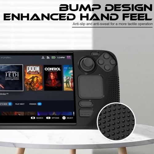 Protective Case Compatible for Valve Steam Deck, Full Protection Silicone Cover with Anti-Slip Particles