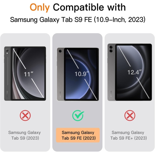 Étui pour Samsung Galaxy Tab S9 FE 10,9&nbsp;po avec support S Pen, étui protecteur pour tablette en TPU souple à trois rabats,