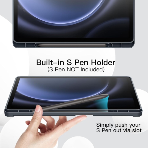 Étui pour Samsung Galaxy Tab S9 FE 10,9&nbsp;po avec support S Pen, étui protecteur pour tablette en TPU souple à trois rabats,