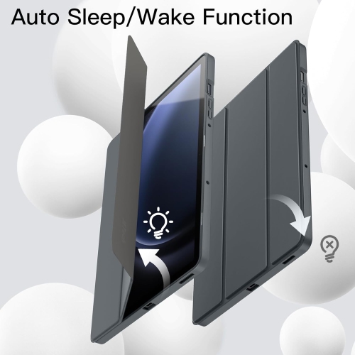 Étui pour Samsung Galaxy Tab S9 FE 10,9&nbsp;po avec support S Pen, étui protecteur pour tablette en TPU souple à trois rabats,