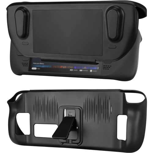 Étui de protection avec béquille compatible avec Steam Deck, protecteur de couvercle en TPUR avec base, couvercle protecteur