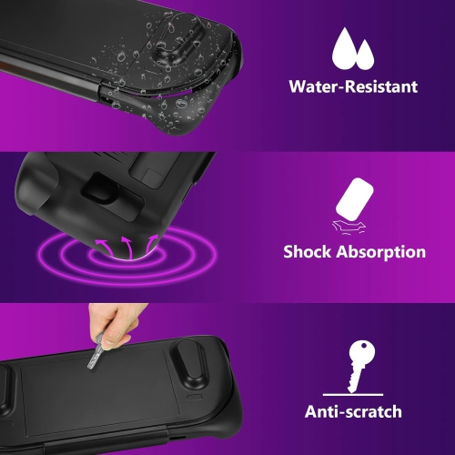 Étui de protection avec béquille compatible avec Steam Deck, protecteur de couvercle en TPUR avec base, couvercle protecteur