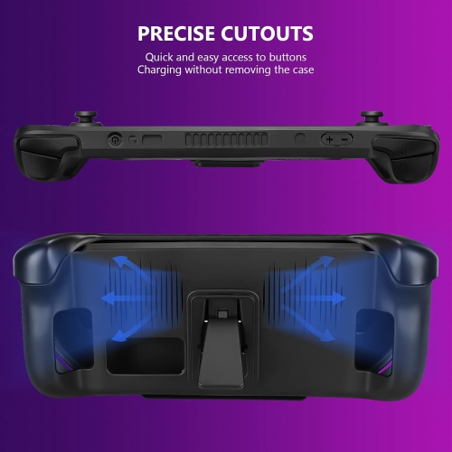 Étui de protection avec béquille compatible avec Steam Deck, protecteur de couvercle en TPUR avec base, couvercle protecteur