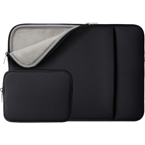 RAINYEAR 15 Inch Laptop Sleeve Protective Case Soft Fluffy Lining Bag with Pocket & Accessories Pouch, Compatible