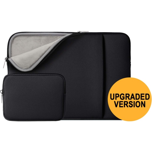 RAINYEAR 15 Inch Laptop Sleeve Protective Case Soft Fluffy Lining Bag with Pocket & Accessories Pouch, Compatible