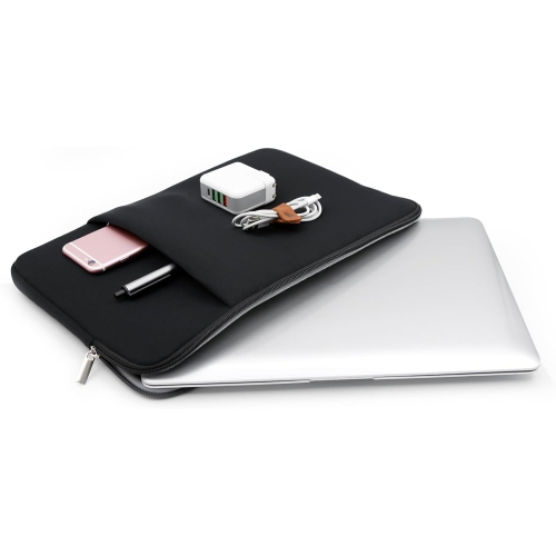 RAINYEAR 15 Inch Laptop Sleeve Protective Case Soft Fluffy Lining Bag with Pocket & Accessories Pouch, Compatible