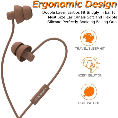 Sleeping Headphones, in-Ear Soundproof Earplug Soft Earbuds with Noise Cancelling Sleep Earphones for Side