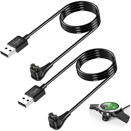 FYOUNG  2Pack Upgrade Lay-Flat Charger Cable for Garmin Watch Forerunner 955 965 265 245 945, Fenix 8 7 6 X S, Vivoactive 5 4 3