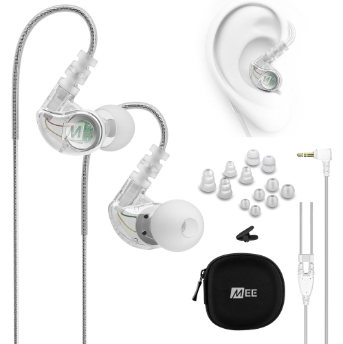 MEE AUDIO  Sport-Fi M6 Noise Isolating In-Ear Headphones With Memory Wire (Clear)