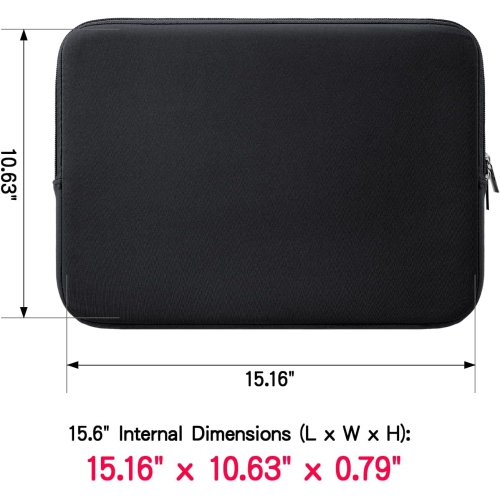 RAINYEAR 15.6 Inch Laptop Sleeve Case Soft Fluffy Lining Cover Bag Compatible with 15.6" Notebook Computer Chromebook