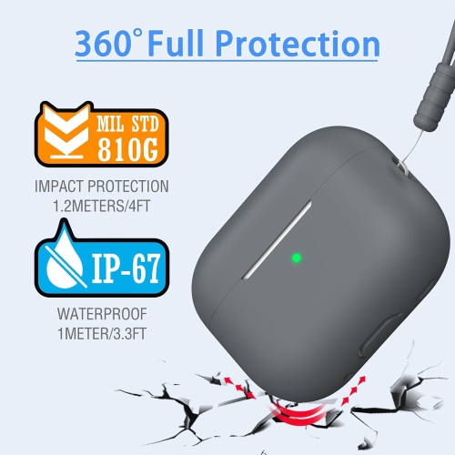 for AirPods Pro 2nd Generation Case Cover, Military Grade Anti-Fall Soft Silicone Shock-Absorbing for AirPods